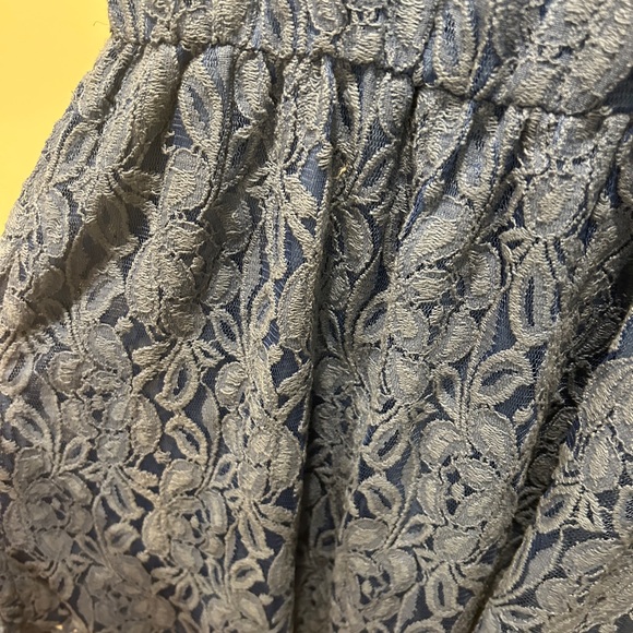 Monteau blue lace dress elastic waist large - Picture 3 of 12